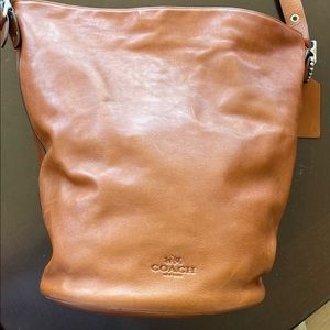 Leather Coach - Crossbody Bucket Purse